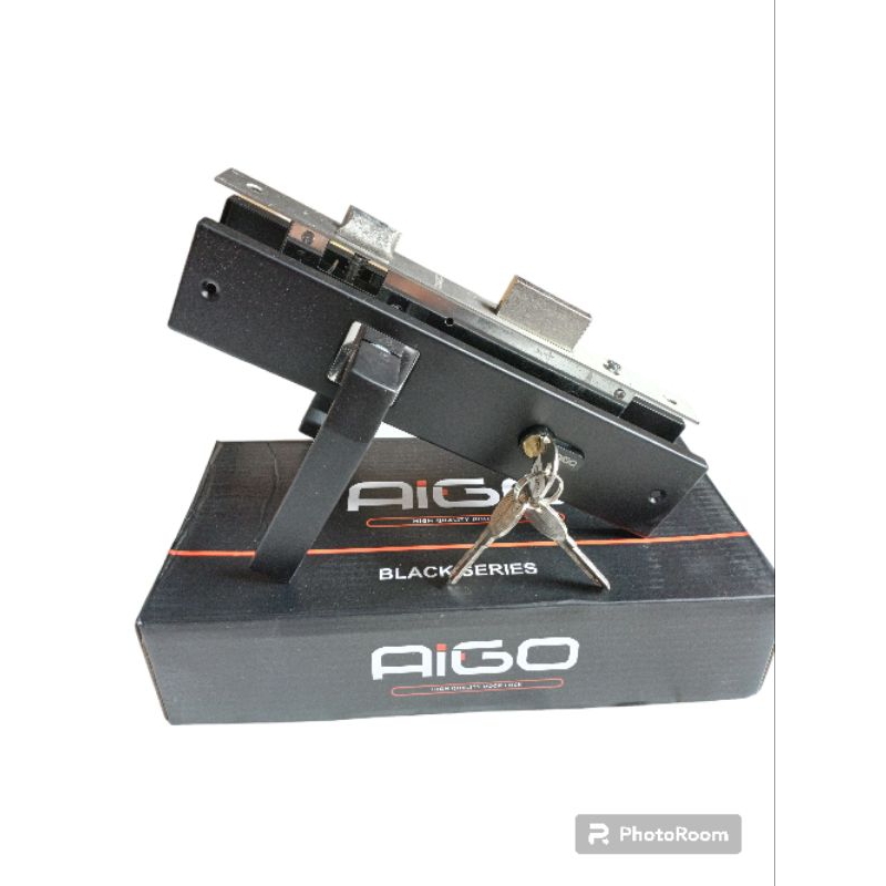 kunci pintu besar hitam full set handle pintu besar 25cm komplit kunci pintu premium