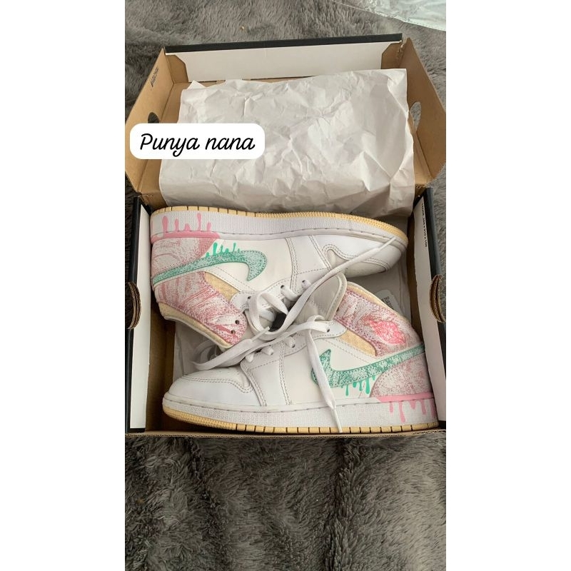 Nike air Jordan 1 MID PAINT DRIP size 37.5