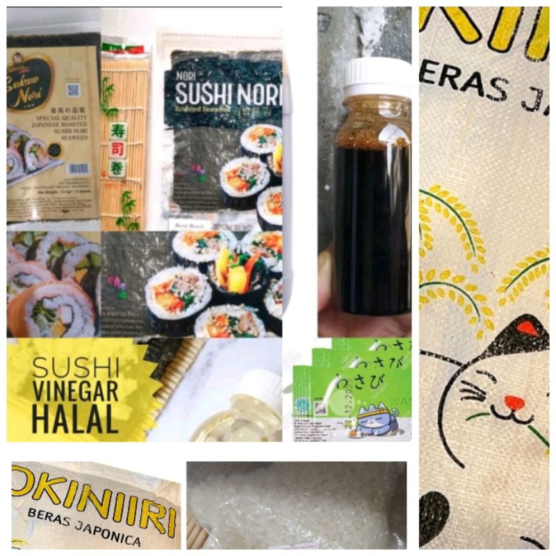 

Paket 6 Bahan Sushi | Beras Jepang, Sushi Nori / Sakao, Bambu Gulungan, Cuka Sushi, Kecap Asin Sushi dan Mayonais