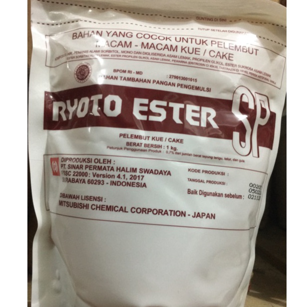 

Stk Banyak Pelembut Kue RYT ESTER SP 1 Kg Emulsifier Pengembang Kue 87