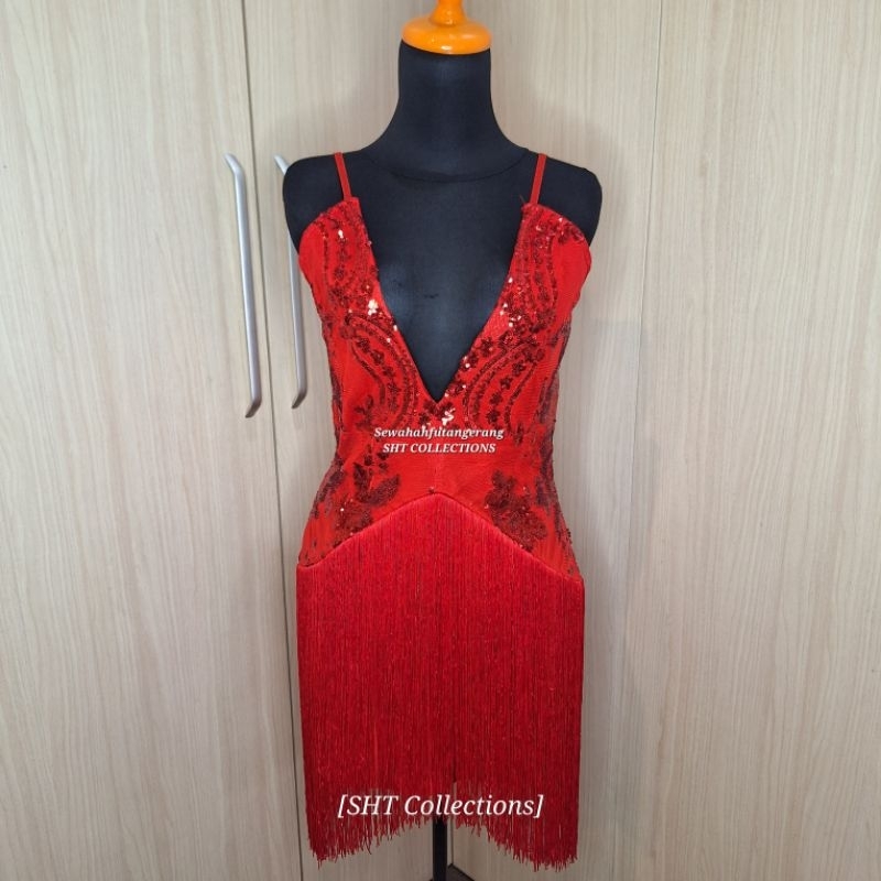 Dress Pesta Herve Leger Tebal Merah Preloved [SHT COLLECTIONS]