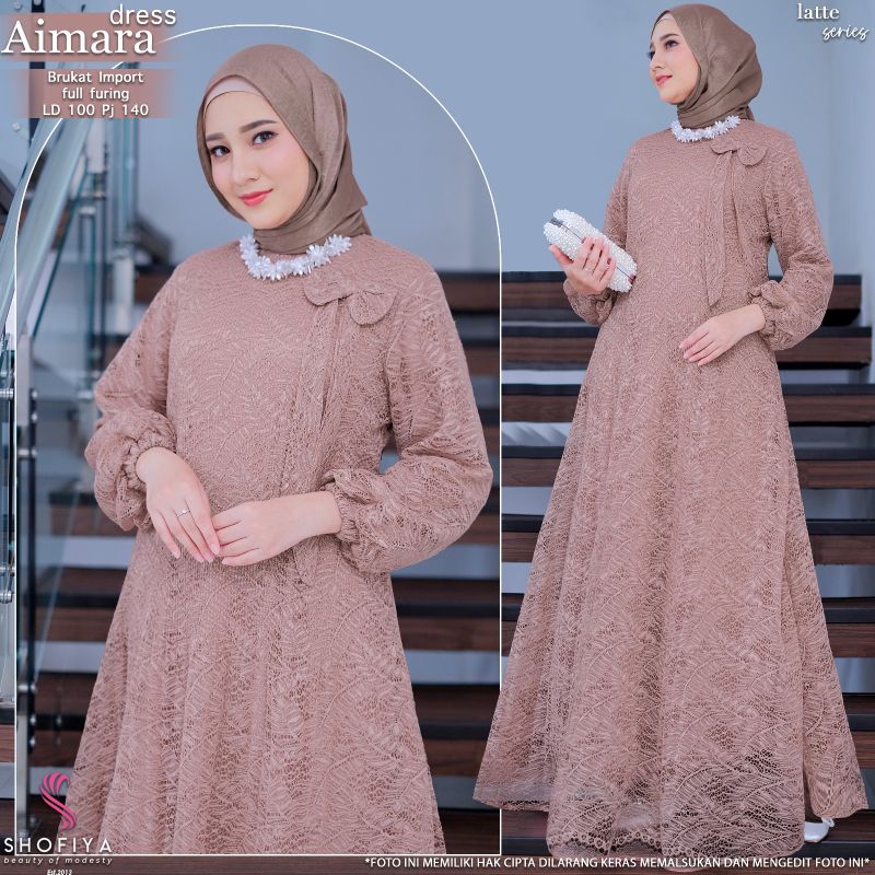 GAMIS BRUKAT BROKAT BRUKLAT BROKLAT WANITA DIANDRA SHOFIYA DRESS JUMBO TILE DOT BROKLAT KONDANGAN PE