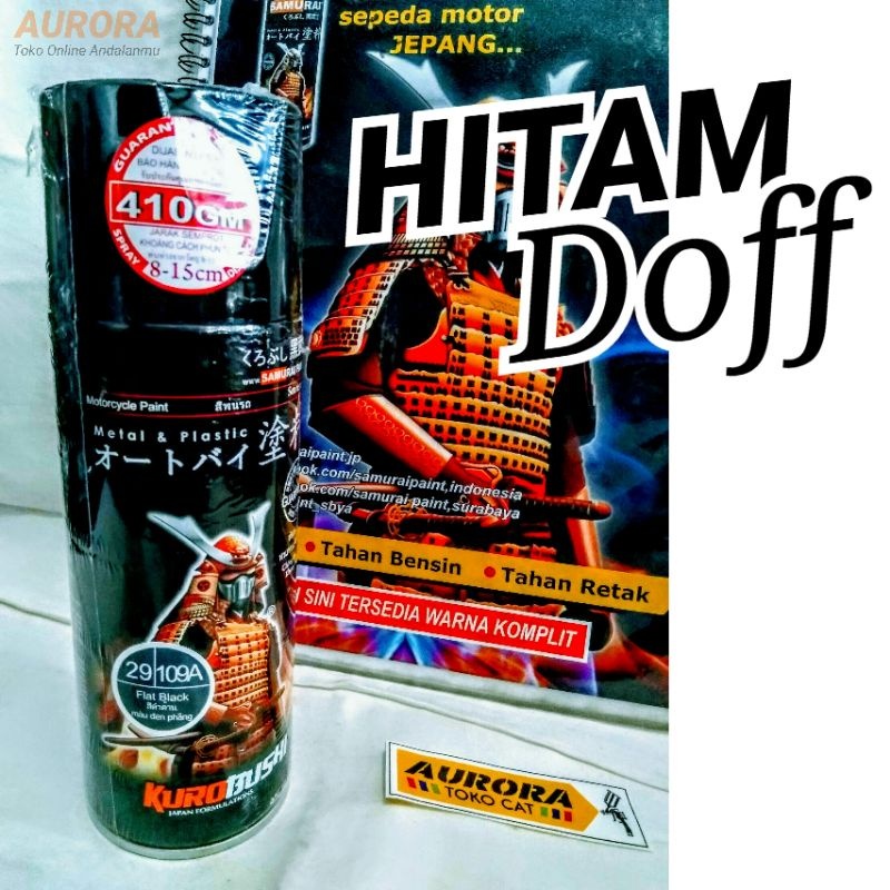 CAT HITAM DOFF SAMURAI PAINT 109A BLACK DOFF | BLACK FLAT