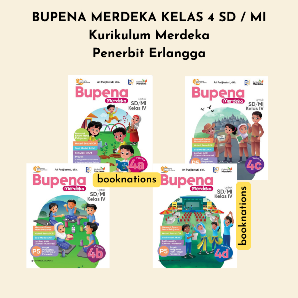 Buku BUPENA MERDEKA KELAS 4 SD ERLANGGA Kurikulum Merdeka