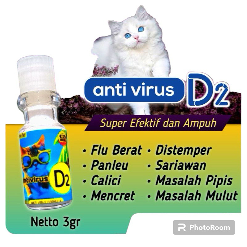 Anti Virus D2 Untuk Kucing Obat Bubuk D2 Anti Virus Untuk Kucing