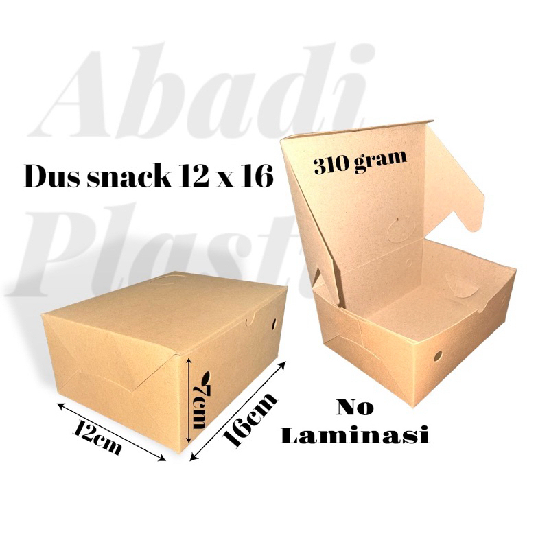 

DUS KUE KRAFT 12x16/BOX KUE/DUS SNACK -100PCS