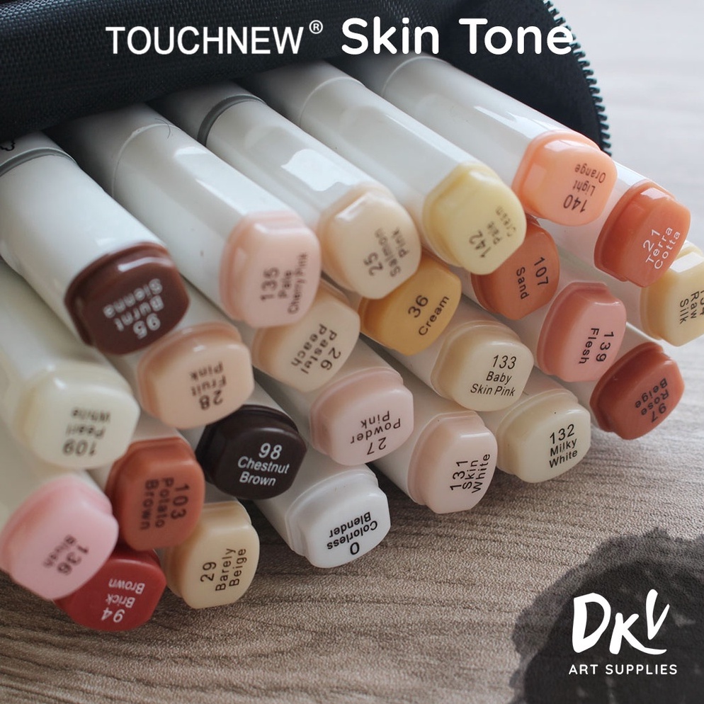 

Kirim Langsung Touchfive Touchnew Marker Spidol 12 24 Skin Colors Warna Kulit Twin Markers Brush Tip 47