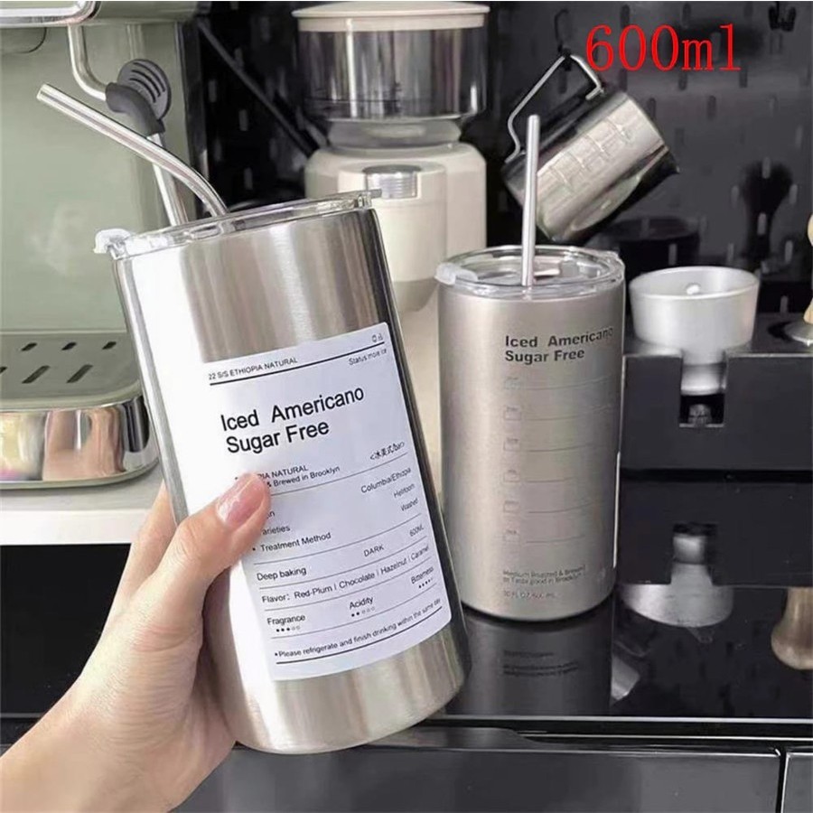 Tumbler Stainless Aesthetic Gelas Kopi Coffee Americano Good Morning