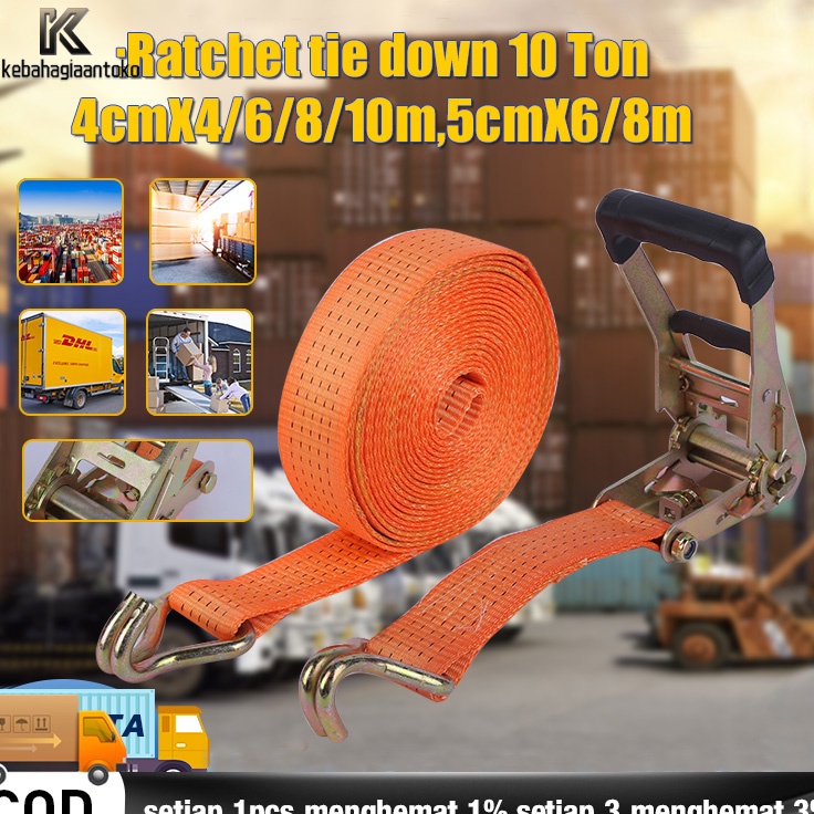 HC rachet tie down81 meter Trek belt 1 ton tali soundtali barangTrack webbing cargo lashing 5CM8mete