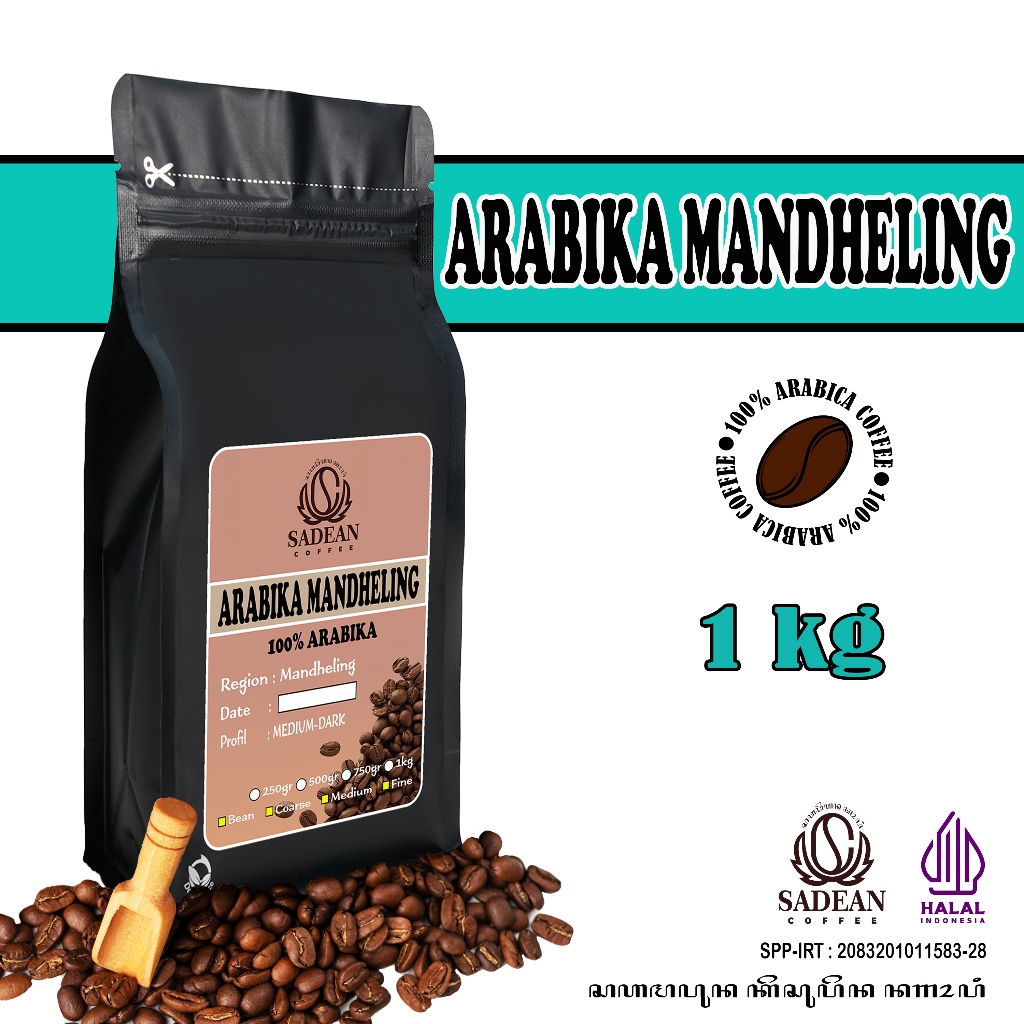 

Biji Kopi Arabika Mandailing Mandheling Sumatera 1kg / Kopi Arabika Mandailing 1kg / Arabika Mandailing