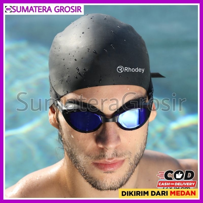 TOPI RENANG SILICONE SWIM CAP WATERPROOF ALAT PENUTUP KEPALA BERENANG BAHAN MATERIAL SILIKON LENTUR 