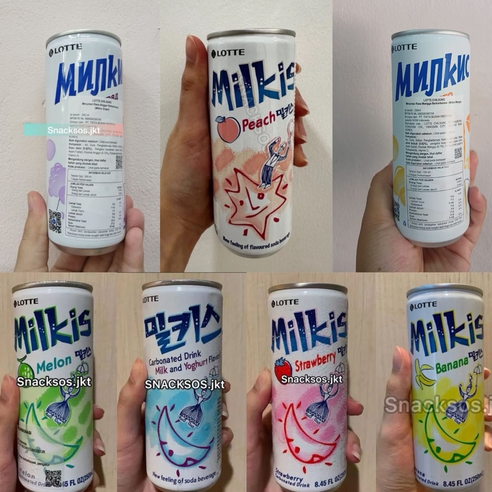 

Yuk di order LOTTE CHILSUNG MILKIS STRAWBERRY GRAPE MELON MANGO MILK AND YOGURT BANANA PEACH MINUMAN SODA SUSU KOREA