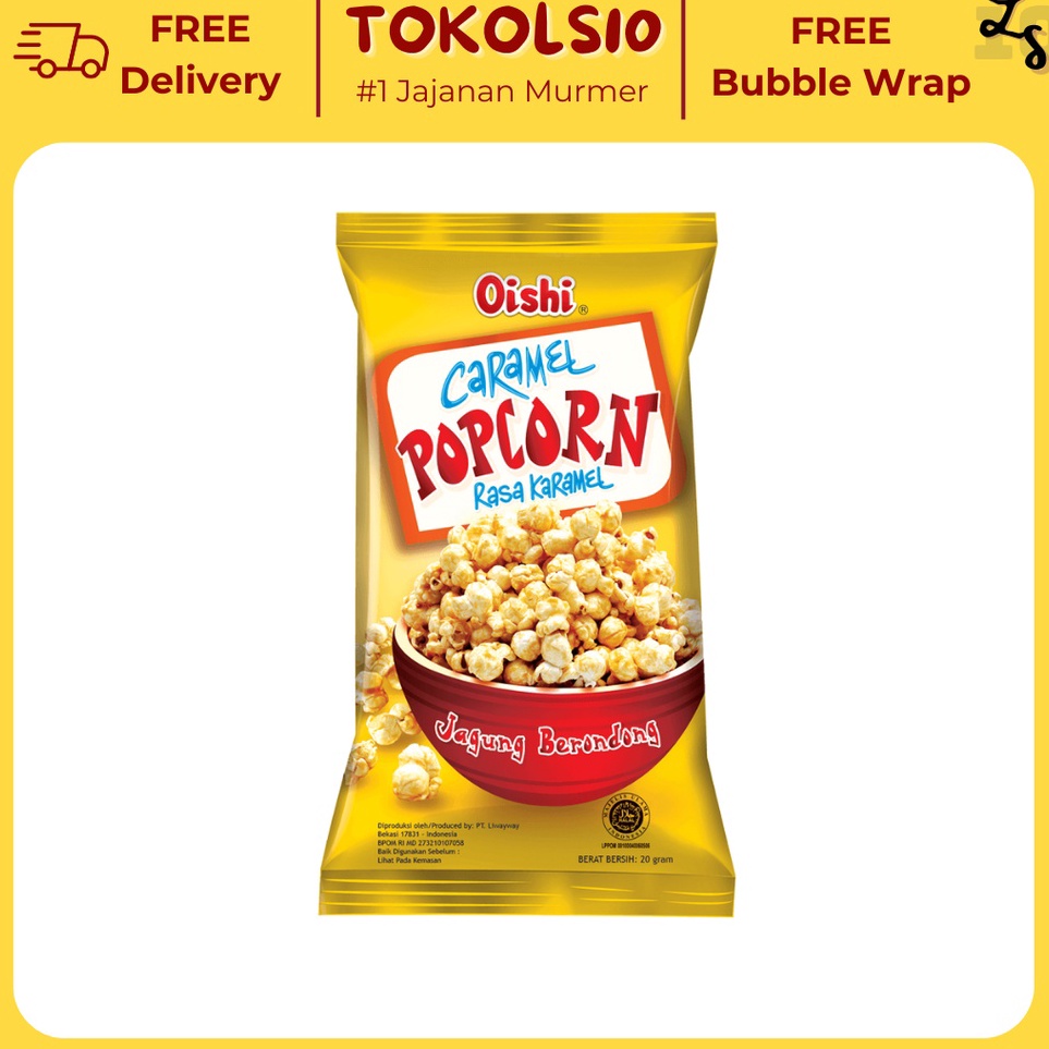 

Terbaru Oishi Popcorn CaramelCoklatKeju 1 Renceng Isi 1 pcs 2gr