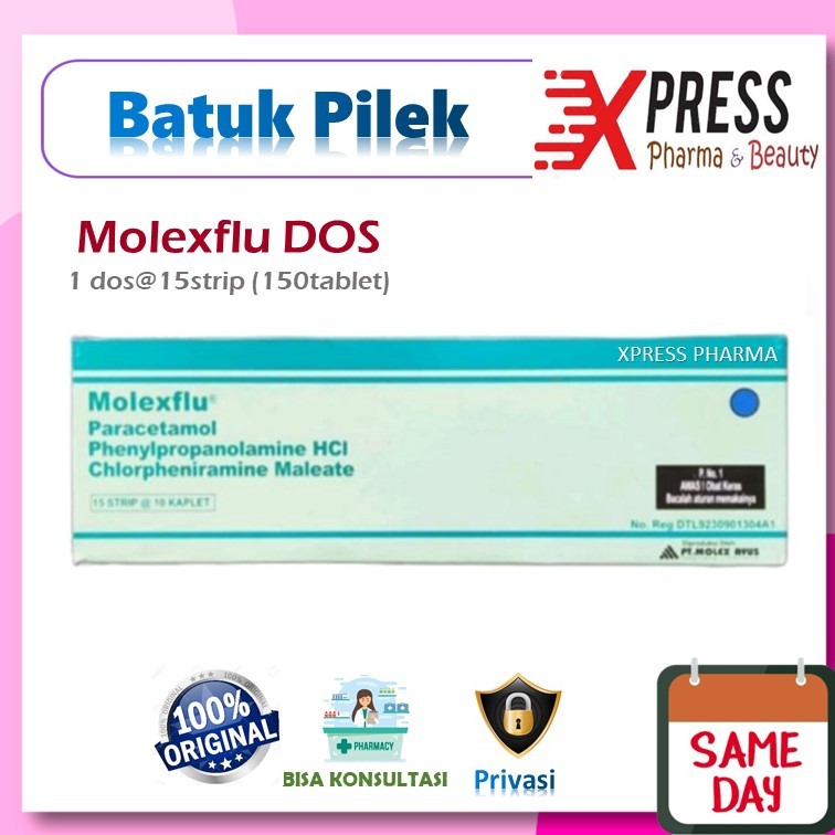 XPRESS  Molexflu DOS Obat Batuk Pilek Moleksflu Molex Flu Box Dus Tablet Zet