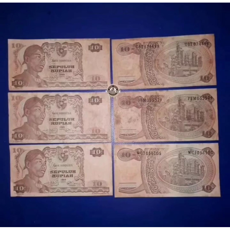 Uang kertas lawas 10 Rupiah JENDRAL SOEDIRMAN th Kondisi bagus