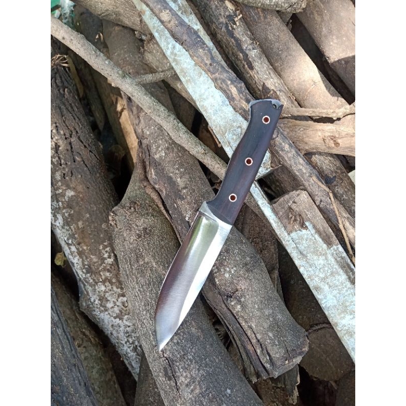 Pisau Bushcraft 12 cm Gagang kayu Sono