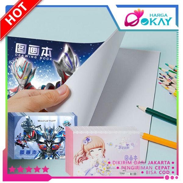 

HO Buku Gambar Karakter Isi 20 Lembar Drawing Book Anak B5 Tebal Tidak Tembus Kertas Gambar Mewarnai Robot Animasi PaintingBook Princess