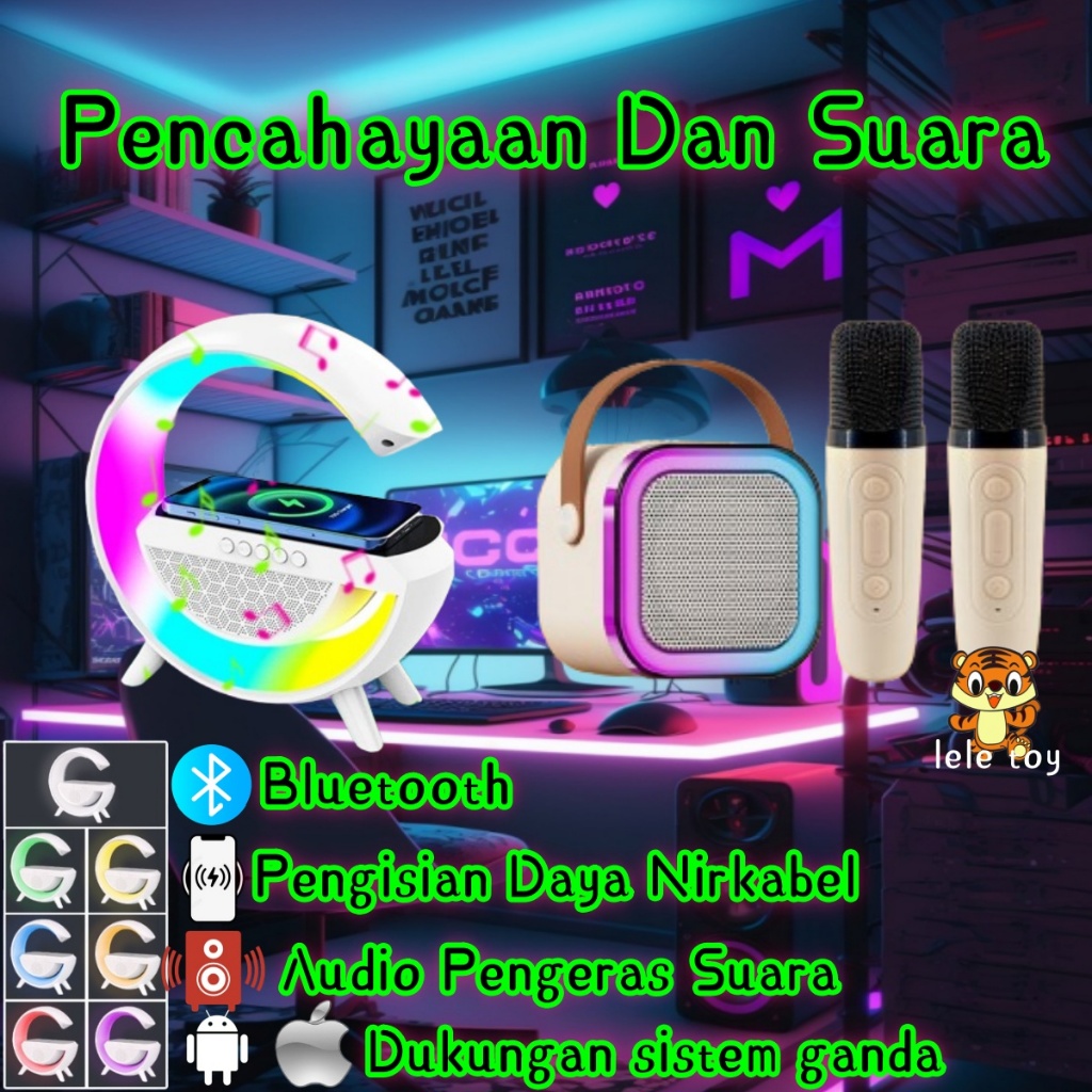 Lele Toys [Cod] 2mic 1mic Bluetooth Mini Speaker Karaoke Portable With Mic Ktv Mp3 Player Full Bass 