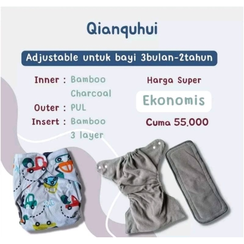 Clodi popok kain bayi bamboo Charcoal Qianquhui anti bacteriaal