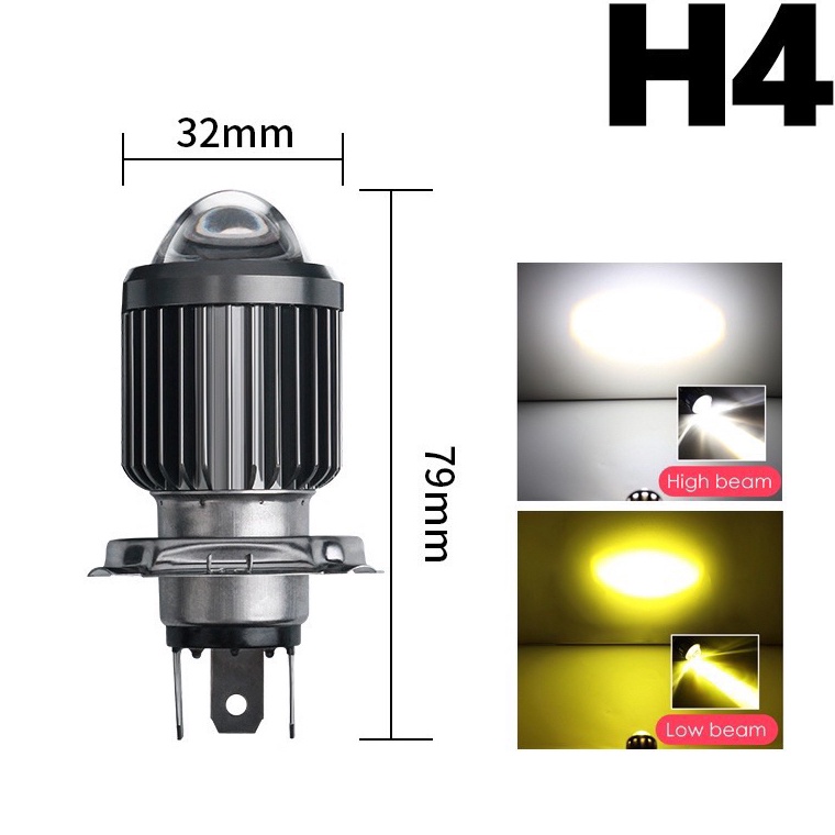 Sqn lampu led laser h4 bholam lampu depan h4 nyala white yellow lampu motor h Kualitas Premium Kirim