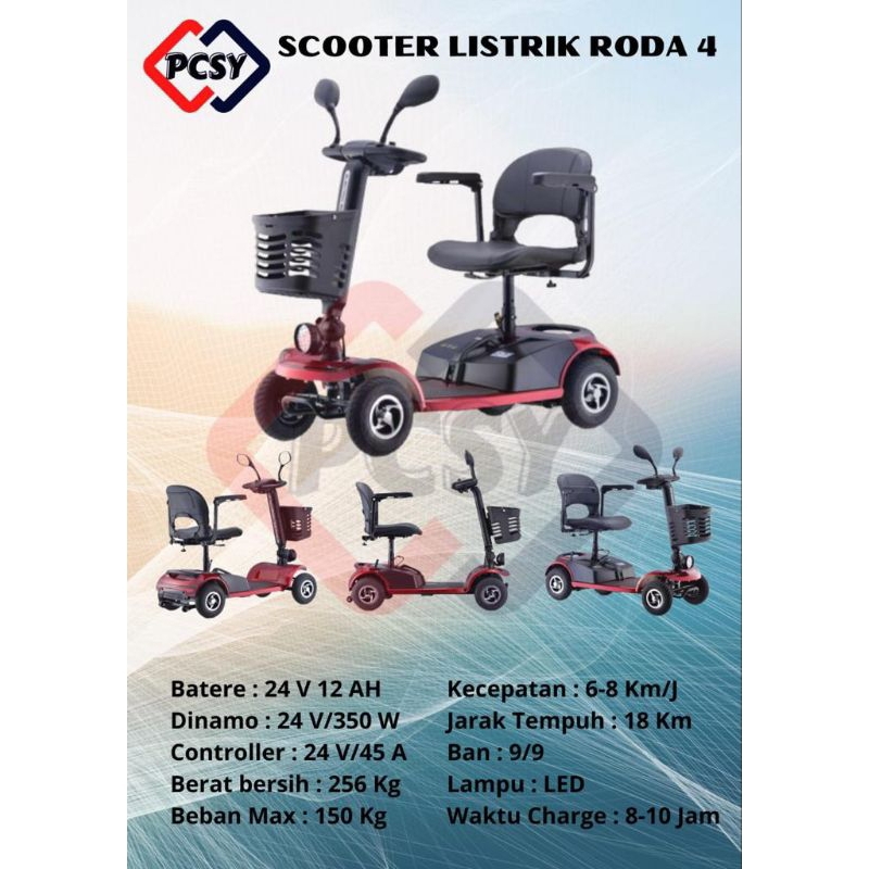 Sepeda Listrik Kursi Roda Scooter Listrik Roda 4 PCSY