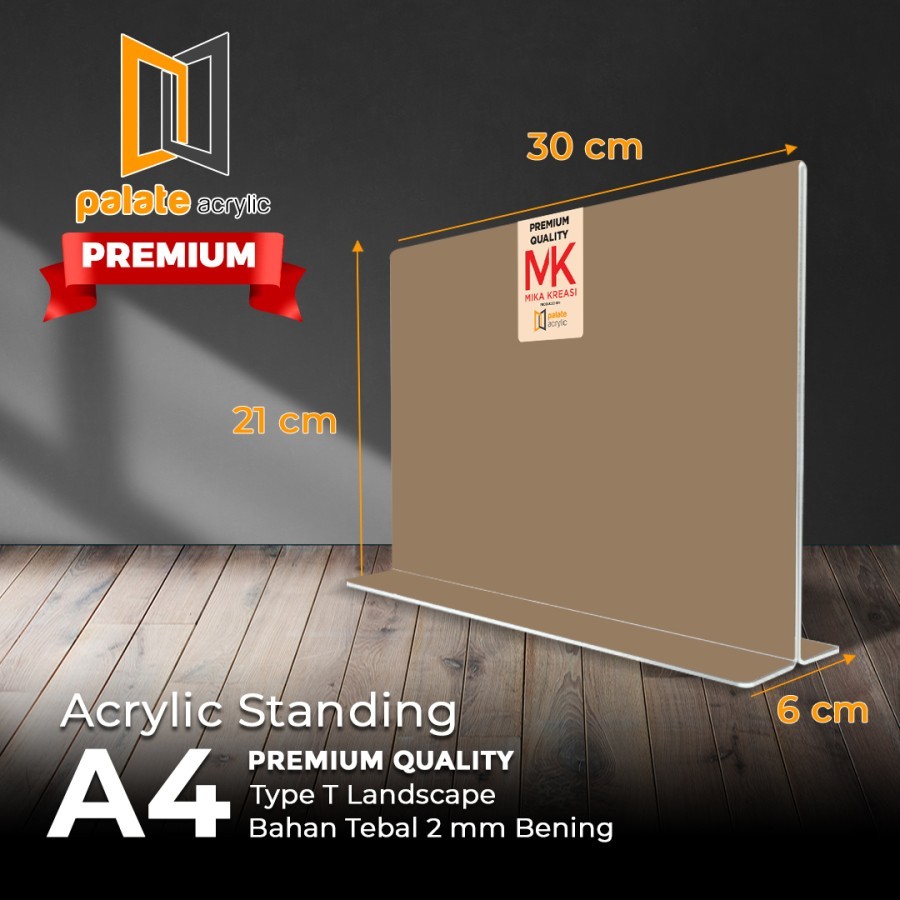 ACRYLIC TENT HOLDER A4 / AKRILIK A4 T LANDSCAPE PREMIUM