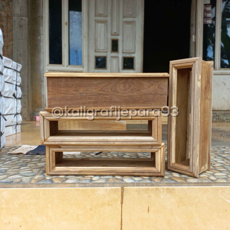 Roster Kayu Jati 75x20 cm, Loster Kayu Jati Minimalis Lis Doubel Depan Belakang
