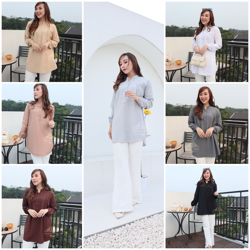 Variasi Blosue Polos Kasual - Blouse Wanita - Atasan Wanita Kekinian - Baju Wanita - Baju Atasan Wan