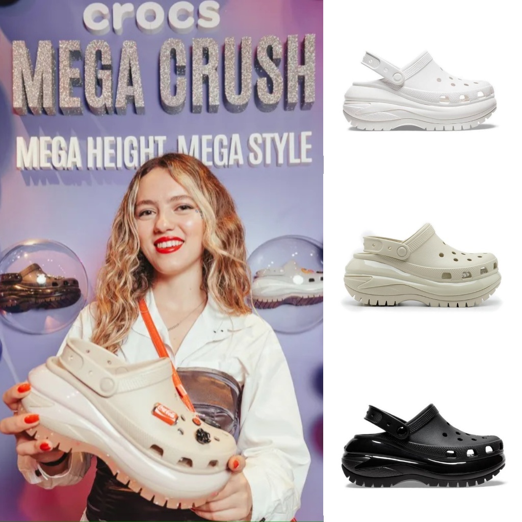 Crocs Mega Crush Clog / Crocs Hak Tinggi / Crocs Wedges / Crocs Wanita / Sepatu Wanita / Sandal Croc