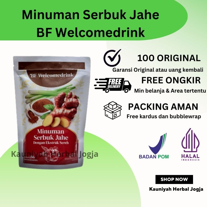 

BF WELCOMEDRINK MINUMAN EKSTRAK JAHE SEREH / ORIGINAL 250 gr / BOOSTER FAKTORY by UMMU BALQIS