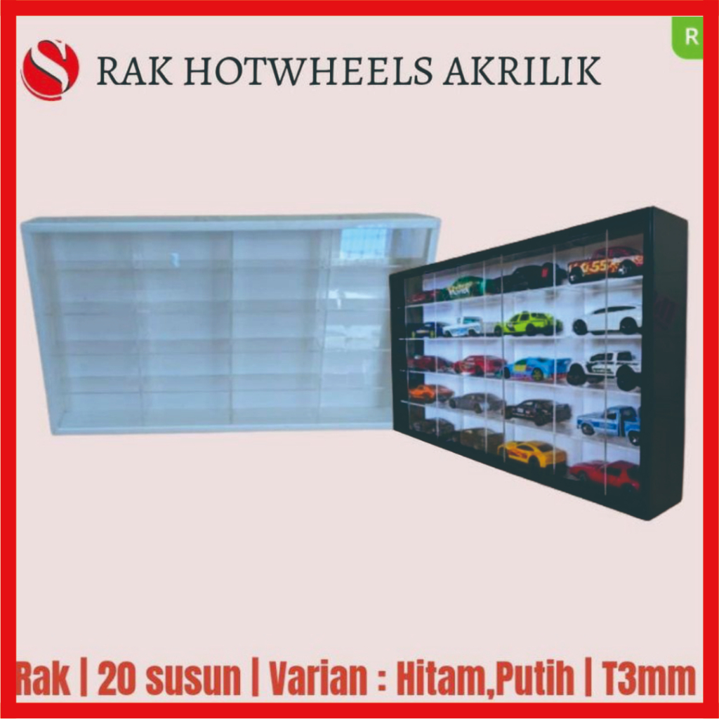 Tempat Hotwheels Akrilik / Rak Hotwheels Akrilik / Disply Rak Hotweels