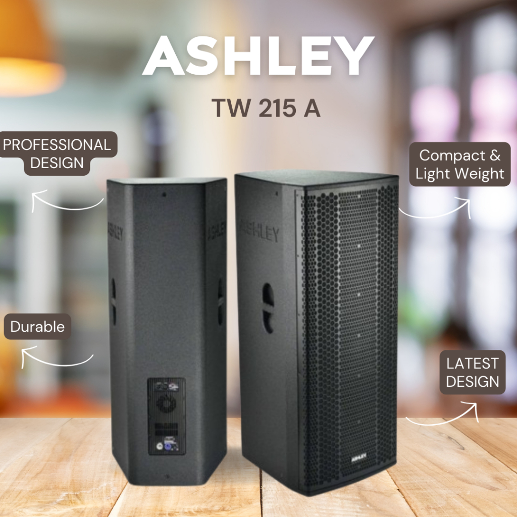 SPEAKER AKTIF ASHLEY TW 215A / TW-215A / TW 215 A PROFFESIONAL TWO WAY SPEAKER GARANSI RESMI ASHLEY