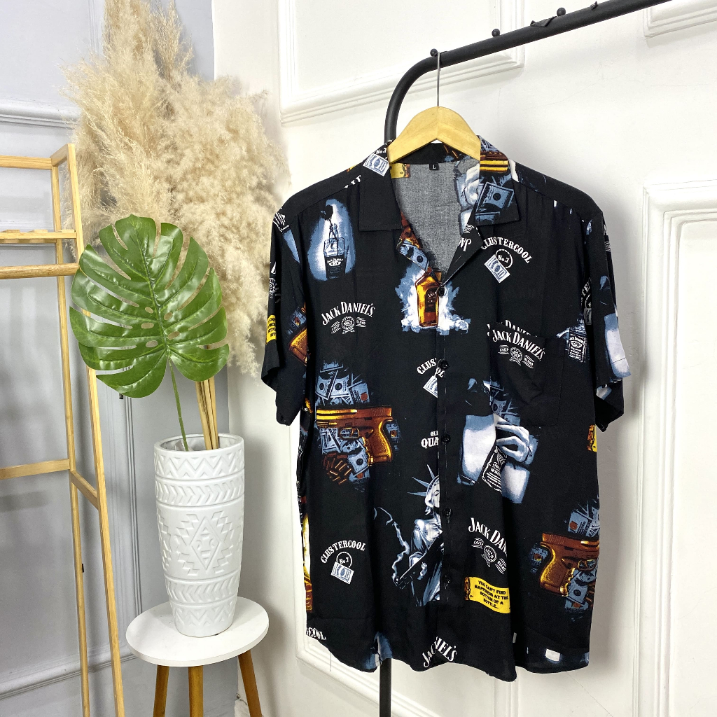 Kemeja Vintage Pria Wanita Hem Pantai Hawai Lengan Pendek Cowok Distro