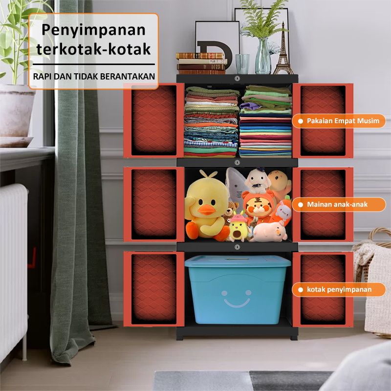 HARUNANASHOP_ LEMARI PLASTIK PAKAIAN/LOKER PLASTIK /LEMARI PAKAIAN PLASTIK 5 SUSUN