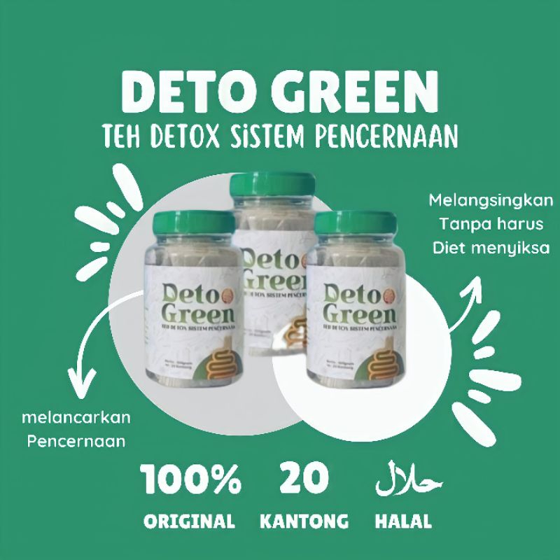 

3 DETO GREEN TEH DETOXGREEN ASLI Teh Menurunkan Berat Badan Secara Alami