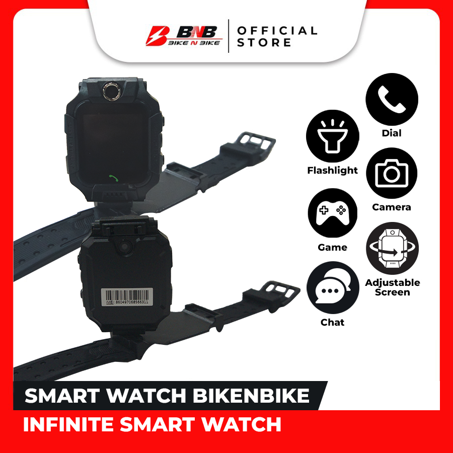 Best Seller Smartwatch Kids Bikenbike Jam Tangan Anak Digital IMEI (Pakai Simcard) - BikeNBike-Infinite 360 Black