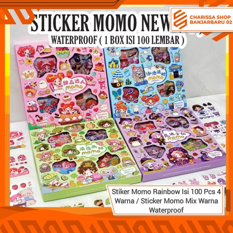 

Stiker Momo Rainbow Isi 100 Pcs 4 Warna / Sticker Momo Mix Warna Waterproof