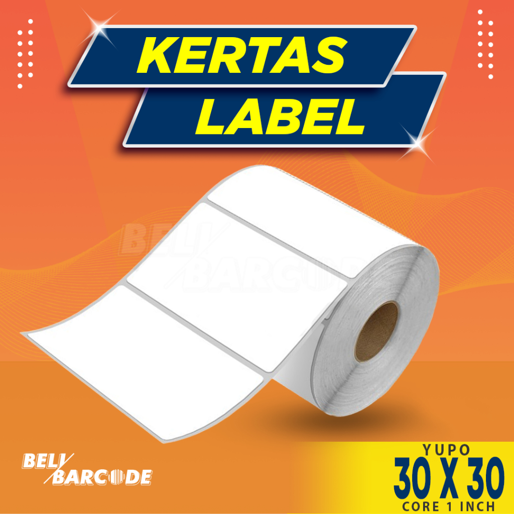 

Label Yupo 30mm x 30mm Stiker Barcode 30x30 Kertas Sticker 30 x 30 mm