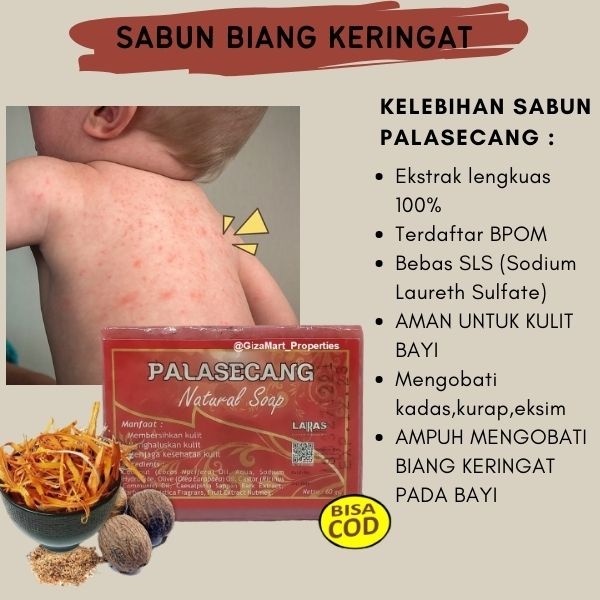 ✅Sabun palasecang Sabun Gatal & Biang Keringat Bayi, Balita, Anak / Sabun Biang Keringat Anak