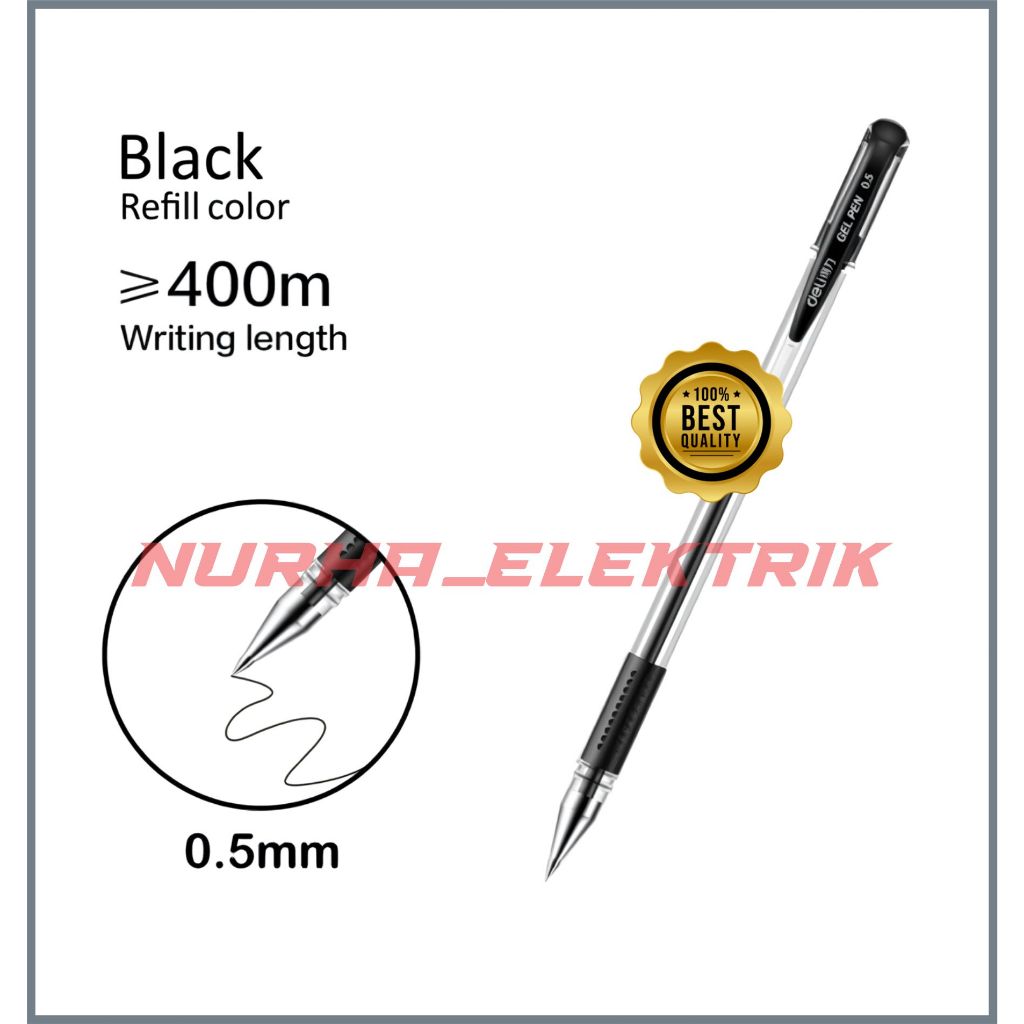 

Gel Pen Pulpen Pena Hitam Alat Tulis Kantor Sekolah Kampus Bolpoin Gel