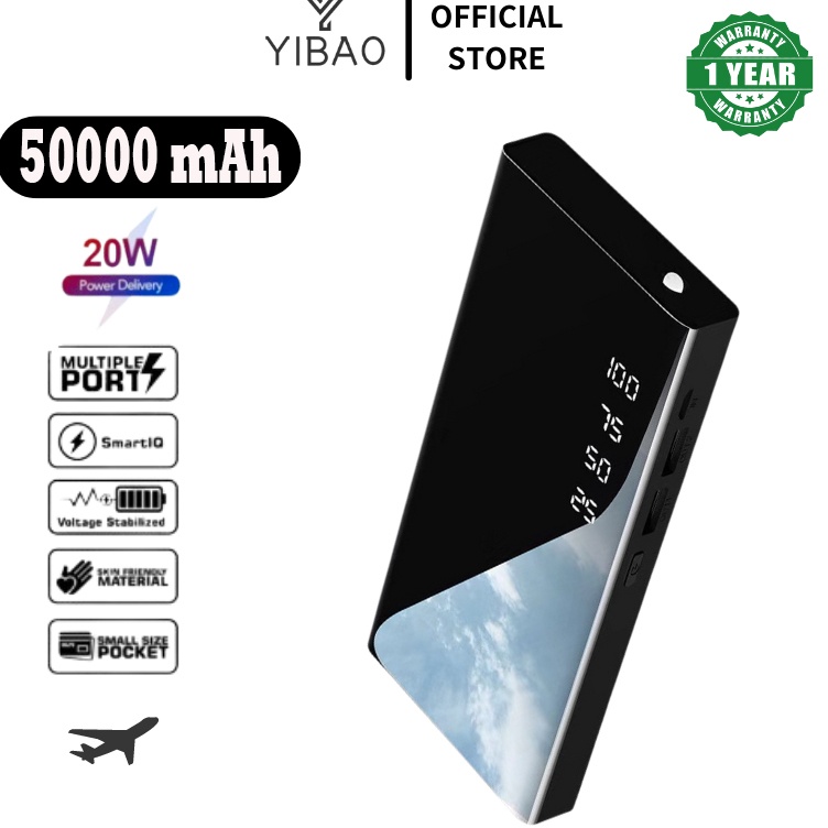 YIBAO Powerbank 5 mah Digital Display Fast Charging