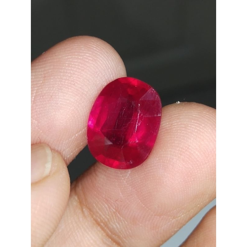 Natural Ruby Pigeon Blood 13x10x5.5 mm 7.3 Ct Merah Darah Super HQ Oval Cutting Jumbo Asli Code 692