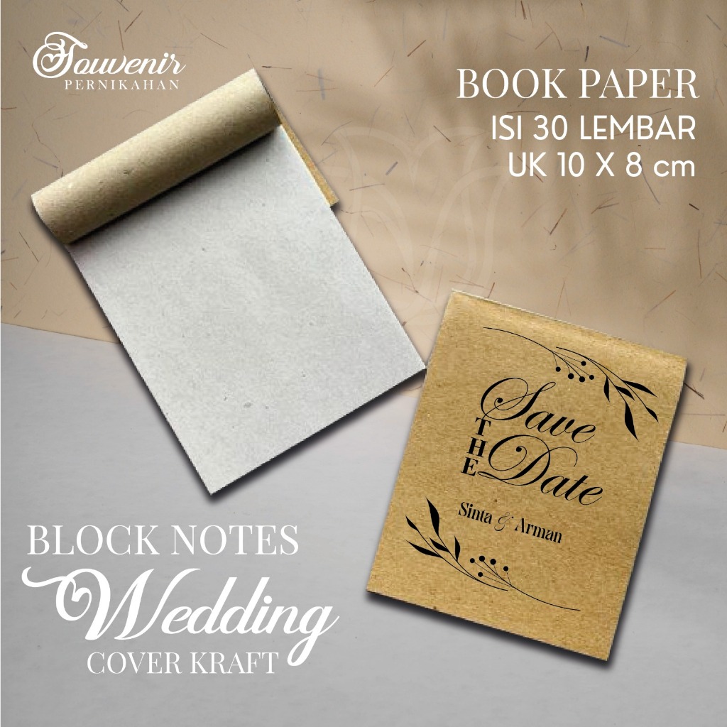 

BLOCKNOTE SOUVENIR PERNIKAHAN/Block Notes Custom/ Notes Wedding/Block Note Unik Murah