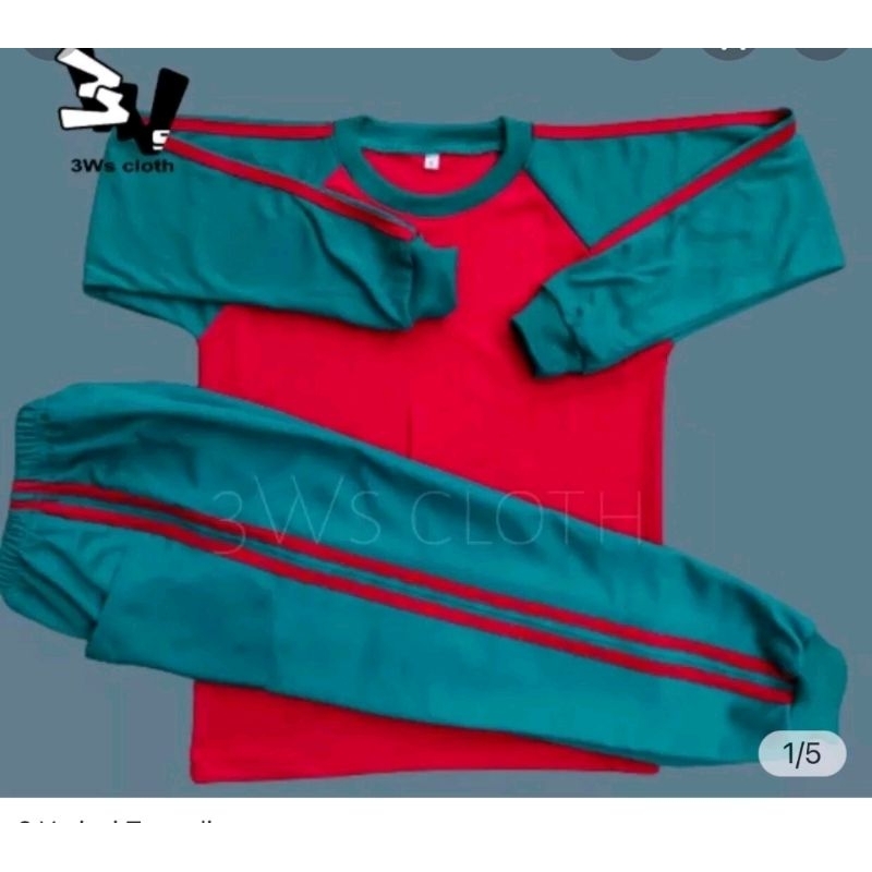 SERAGAM OLAHRAGA ANAK SD WARNA MERAH TOSKA ( PESANAN KA YAMANISHOP)