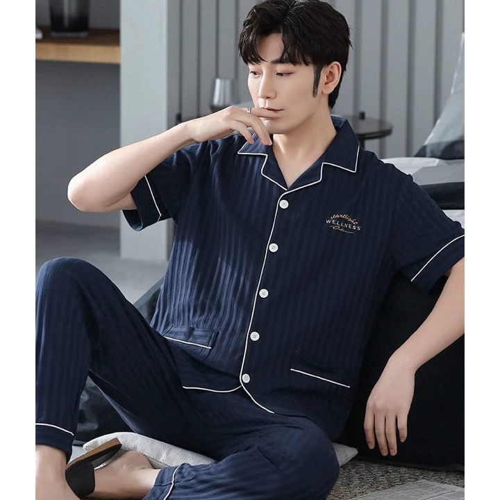 Termurah PAJAMAS COWOK DEWASA IMPORT PIYAMA PRIA REMAJA SET CELANA PANJANG PAJAMAS LAKI LAKI KATUN B