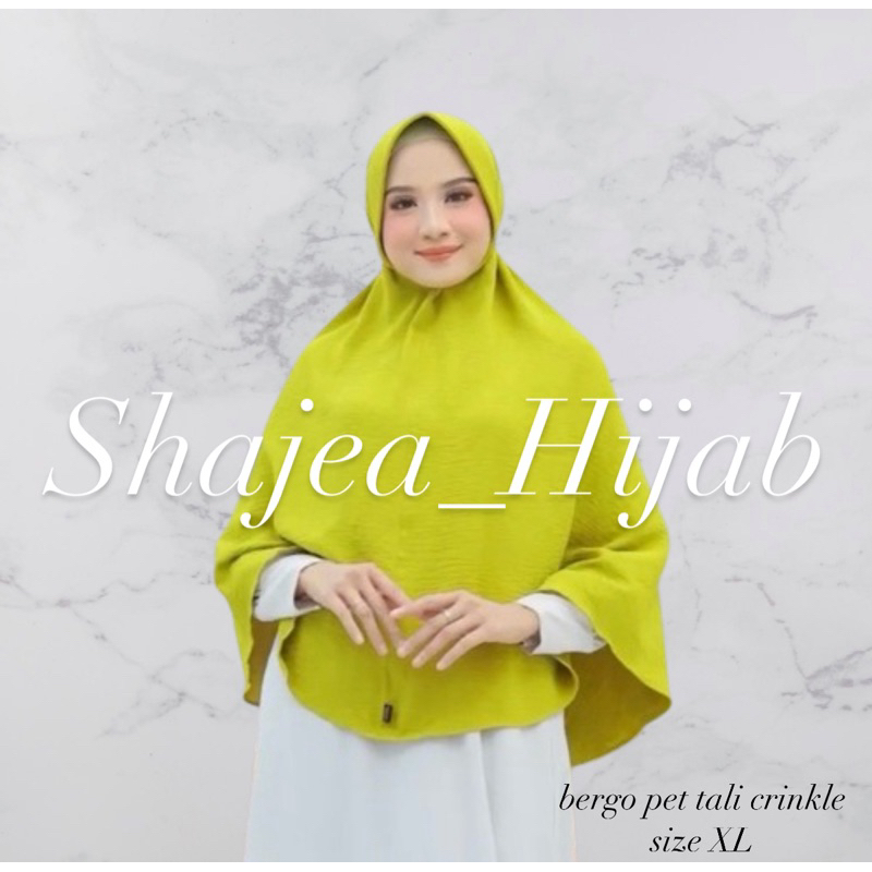 Bergo Crinkle Pet Tali Ukuran XL / Kerudung Crinkle Jumbo / Jilbab Murah / Hijab Instan [bisa COD]