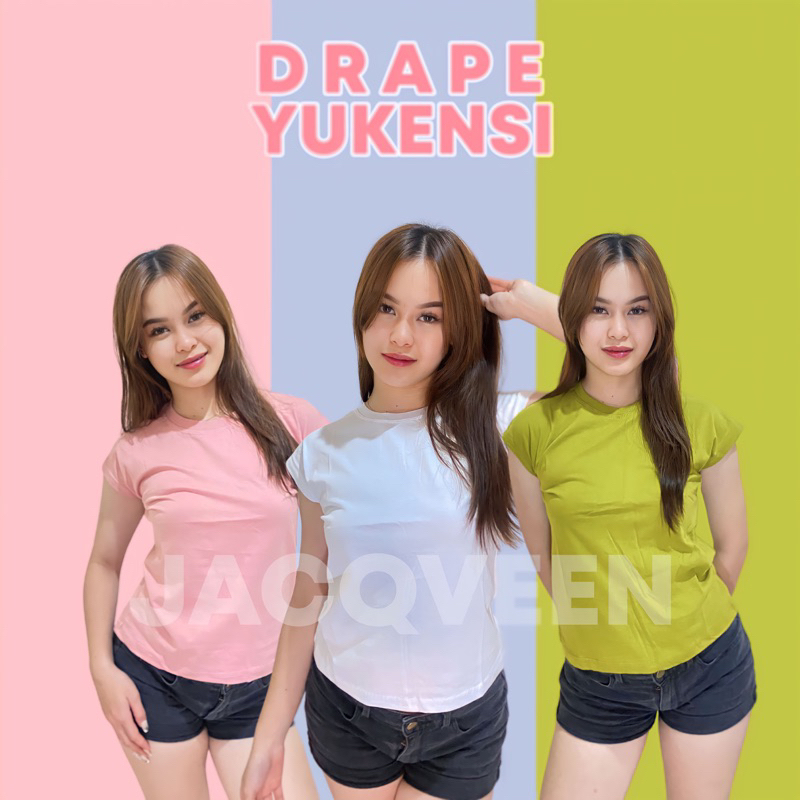 Kaos Crop Yukensi Polos Cewek Bahan Cotton Combad 30 s