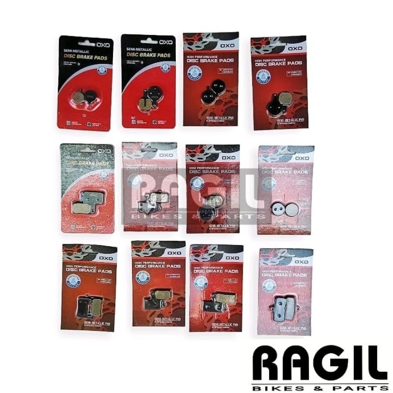 KAMPAS REM CAKRAM OXO DISC BRAKE PAD PADS SEMI METTALIC KARET KALIPER SEPEDA BALAP ROAD BIKE MTB SEL