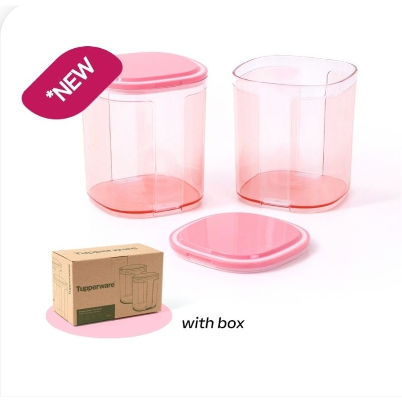 TUPERWARE WINDOW CANISTER 1.5L  2pcs WITH BOX STOPLES
