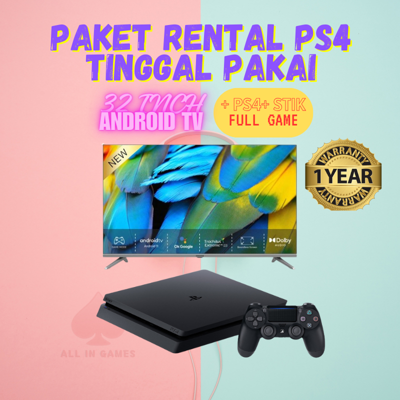 Paket Rental Ps4 PLUS 2 STIK siap Pakai bisa Request game